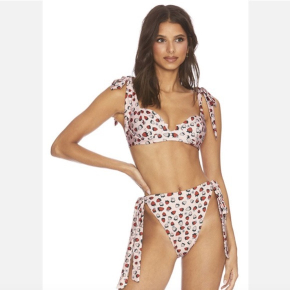 NWOT Beach Riot Strawberry Bikini Top and Bottom